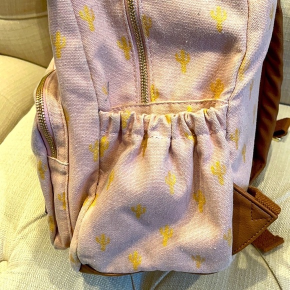 Madden Girl Pink Backpack w/Gold Cactus Design - Picture 3 of 13